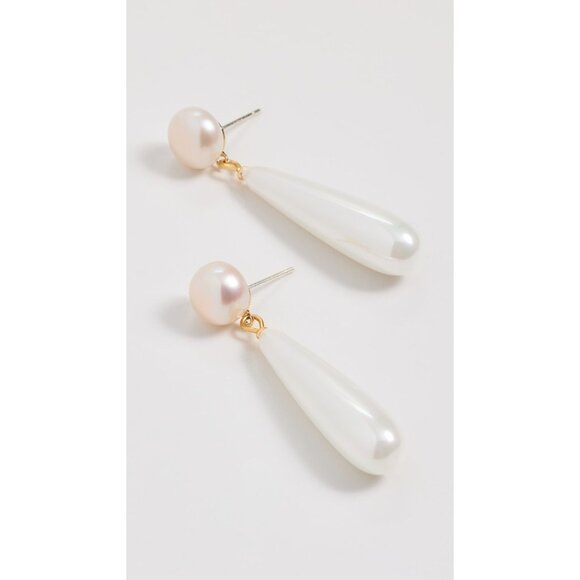 SHASHI Linnea Pearl Drop Earring in Pearl One Size New Womens Dangle - Picture 11 of 11